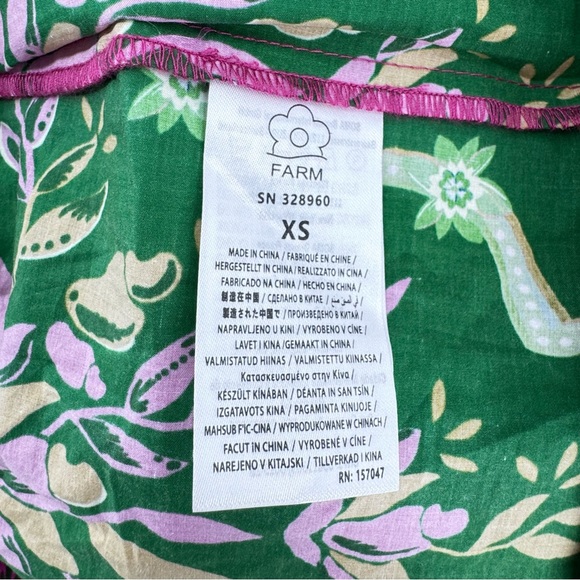 NWT FARM Rio Ana Tapestry Pink Midi Dress Sz xs tropical button up cottagecore - Picture 13 of 16
